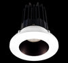 Lotus LED 2 Inch Round Recessed LED 15 Watt High Output Designer Series - 2700 Kelvin - 24 Degree Beam Spread - Bronze Reflector - Trim White