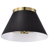 Satco 60/7417 Dover - 2 Light - Small Flush Mount - Black with Vintage Brass