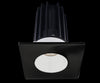 Lotus LED 2 Inch Square Recessed LED 15 Watt High Output Designer Series - 4000 Kelvin - 24 Degree Beam Spread - White Reflector - Trim Black