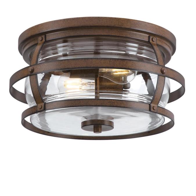 Westinghouse 6112600 14 in. Weatherby 2 Light Flush, Barnwood Finish