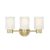 Westinghouse 6126700 Sylvestre 3 Light Wall Fixture, Champagne Brass Finish