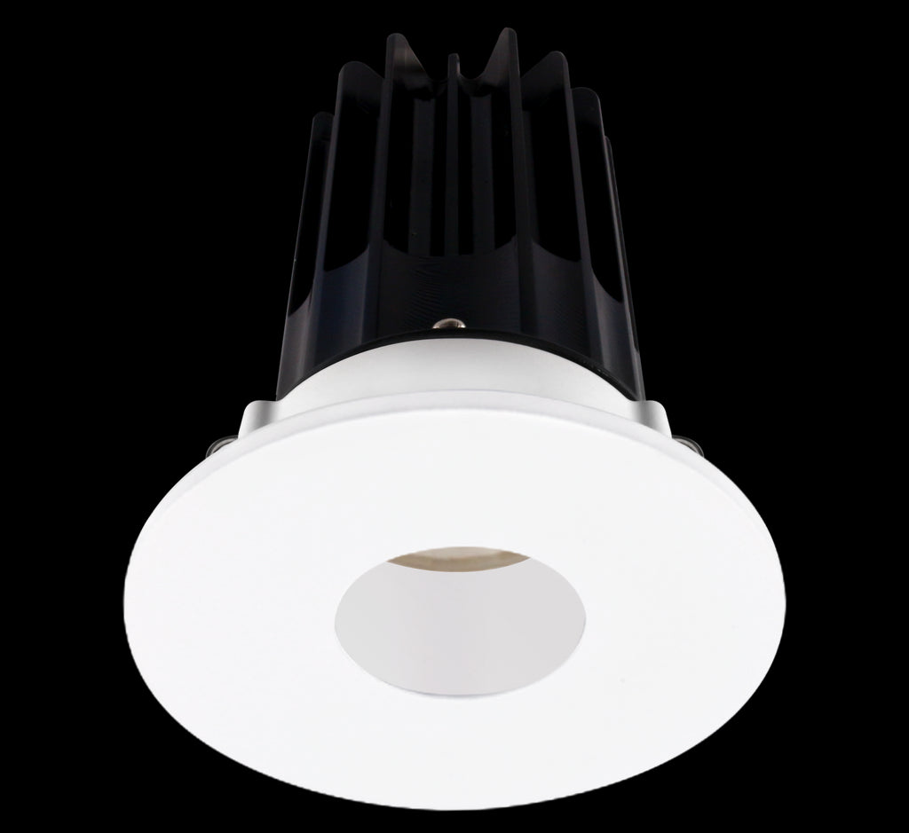 Lotus LED 2 Inch Round Recessed LED 15 Watt High Output Designer Series - 4000 Kelvin - 24 Degree Beam Spread - White Reflector - Pinhole Trim