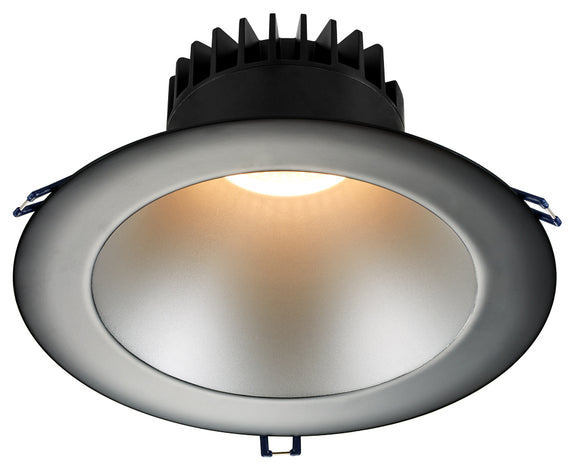 8 Inch Round Deep Regressed LED Downlight - High Output -30 Watt -Silver Reflector - Bronze Trim - 4000 Kelvin - Trim - 38 Degree Beam Spread - 2900 Lumen - Type IC Air-Tight Wet Plenum ES CRI 90+