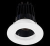 Lotus LED 2 Inch Round Recessed LED 15 Watt High Output Designer Series - 4000 Kelvin - 24 Degree Beam Spread - Black Reflector - Wall Wash Trim