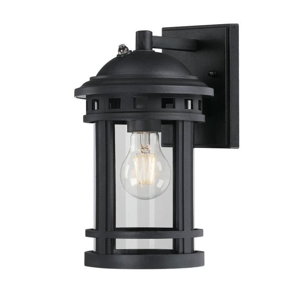 Westinghouse 6123200 Belon Wall Fixture with Dusk to Dawn Sensor, Black Finish