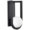 Satco 62/1620 Cradle - 6W LED - Large Wall Lantern - Matte Black with White Opal Glass