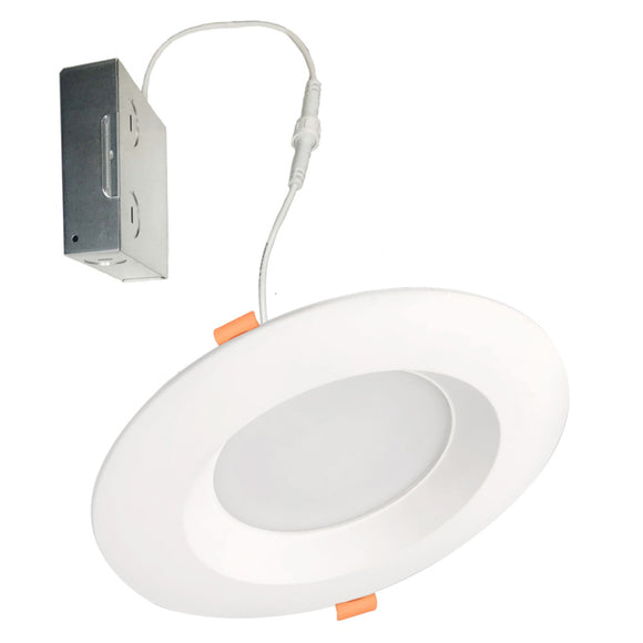 Bulbrite 773301 4 Inch 12 Watt LED Downlight - Remote Metal Jbox - 80 CRI - 5CCT Selectable - 120V - White Round - Smooth Trim - Regressed