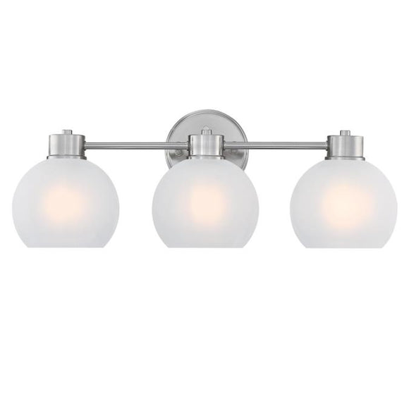 Westinghouse 6124800 Dorney 3 Light Wall Fixture, Brushed Nickel Finish