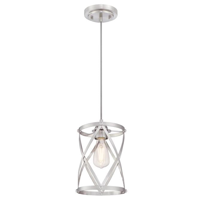 Westinghouse 6362300 One Light Mini Pendant Brushed Nickel Finish