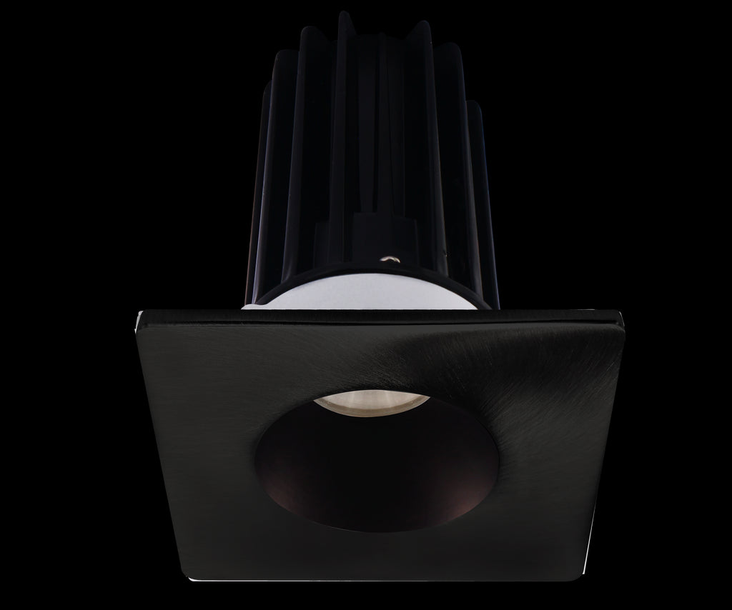 Lotus LED 2 Inch Square Recessed LED 15 Watt High Output Designer Series - 2700 Kelvin - 24 Degree Beam Spread - Bronze Reflector - Trim Black