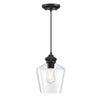 Westinghouse 6132600 - 1LT Pendant Matte Black w/Clear Glass