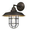 Westinghouse 6121700 Iron Hill Wall Fixture, Black-Bronze Finish with Highlights