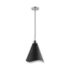 Satco 60/7478 Tango - 1 Light - Large Pendant - Matte Black with Polished Nickel