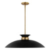 Satco 60/7462 Perkins - 1 Light - Large Pendant - Matte Black with Burnished Brass