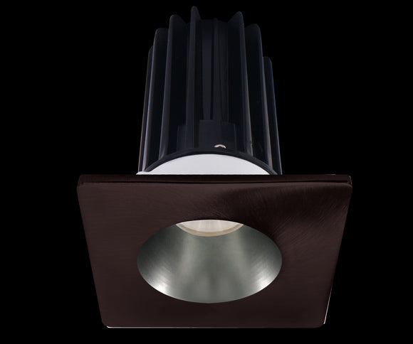 2 Inch Recessed LED Downlight - 8 Watt - 4000 Kelvin - 620 Lumen - Chrome Reflector - Square Bronze Trim - 24 Degree Beam Angle - Type IC Damp - Air-Tight - Energy Star - T24 - CRI 90+