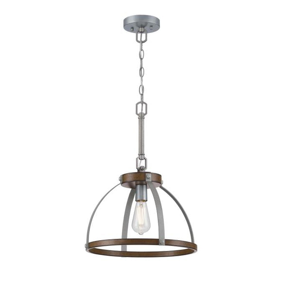 Westinghouse 6127500 Oak Lane Pendant/Semi-Flush, Barnwood Finish with Galvanized Steel Accents