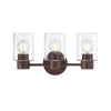 Westinghouse 6126500 Sylvestre 3 Light Wall Fixture, Walnut Finish