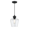 Westinghouse 6132600 - 1LT Pendant Matte Black w/Clear Glass