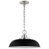 Satco 60/7482 Colony - 1 Light - Small Pendant - Matte Black with Polished Nickel