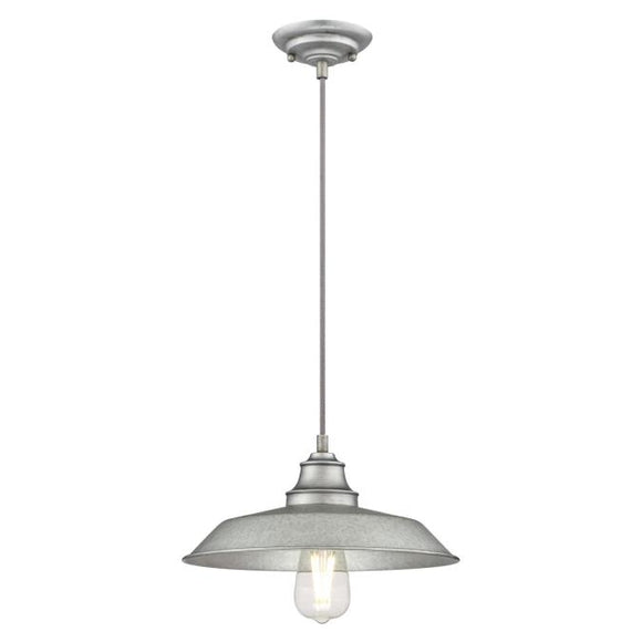 Westinghouse 6354600 One Light Pendant, Galvanized Steel Finish