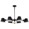 Satco 60/7386 Baxter - 6 Light Oval Chandelier - Black with Burnished Brass