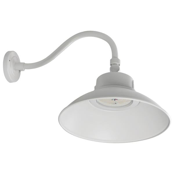 Satco 65/660 LED Gooseneck - 30W/40W/50W - CCT Selectable 3K/4K/5K - White - 120-277V - With Photocell