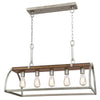 Westinghouse 6351700 Five Light Chandelier, Barnwood Finish with Galvanized Steel Accents