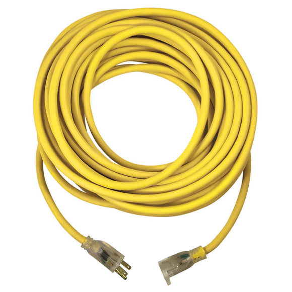 Voltec 05-00365 50ft 12/3 SJTW Yellow/Black Ext Cord w/Lighted End, NEMA 5-15