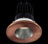 Lotus LED 2 Inch Round Recessed LED 15 Watt High Output Designer Series - 2700 Kelvin - 24 Degree Beam Spread - Chrome Reflector - Trim Copper