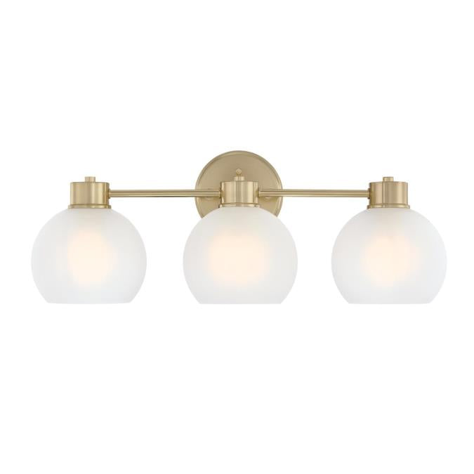 Westinghouse 6127700 Dorney 3 Light Wall Fixture, Champagne Brass Finish