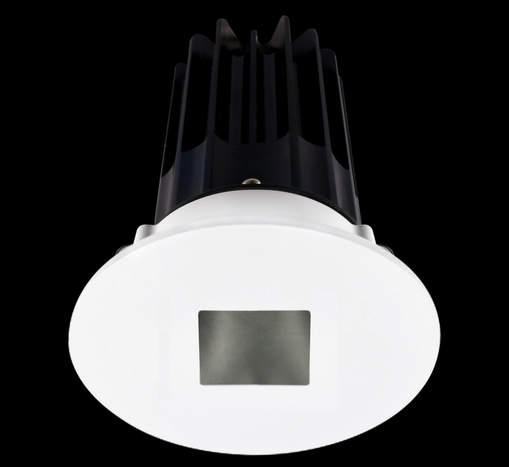 Lotus LED 2 Inch Round Recessed LED 15 Watt High Output Designer Series - 2700 Kelvin - 24 Degree Beam Spread - Chrome Reflector - Square Hole Trim