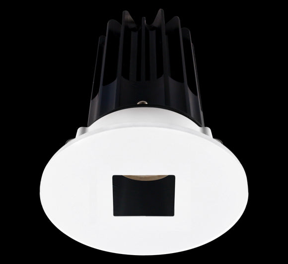 2 Inch Recessed LED Downlight - 8 Watt - 3000 Kelvin - 600 Lumen - Black Reflector - Round Square Hole Trim - 24 Degree Beam Angle - Type IC Damp - Air-Tight - Energy Star - T24 - CRI 90+