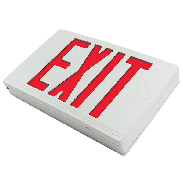 Exitronix VEX-U-BP-WB-WH-G2 - Thermoplastic LED EXIT sign - Universal - Red Letters - NiCad Battery - White Finish - Self Test