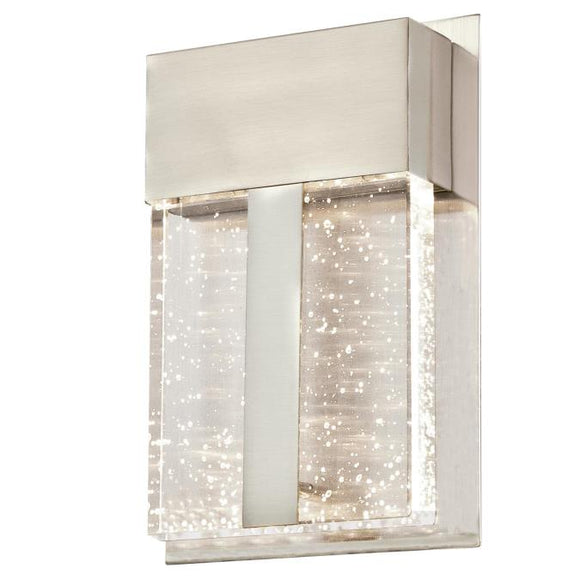 Westinghouse 6349000 One Light LED Wall Fixture,  Brushed Nickel Finish, Bubble Glass