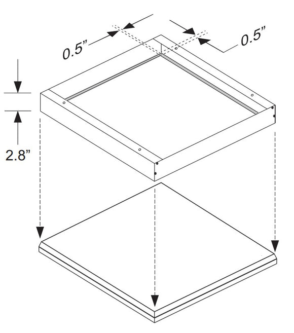 Trace-Lite LPX-14-SMK - 1 X 4 ft LED Flat Panel Surface Mount Kit