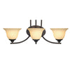 Westinghouse 6222200 Three Light Wall Fixture, Oil Rubbed Bronze Finish, Burnt Scavo Glass