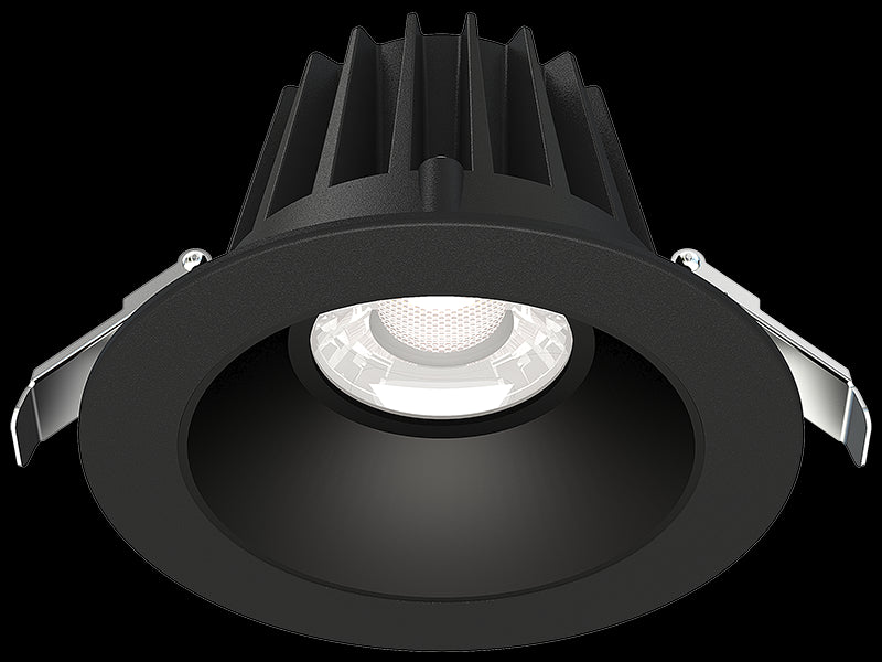 Lotus LED Lights JXL-COB04-R15W-CCT-BK-4RR-SM-BK - 4 Inch Round Economy LED Downlight - 15 Watt - 3CCT - Black Trim