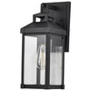 Satco 60/7371 Corning - 1 Light Medium Wall Lantern - Matte Black with Clear Glass