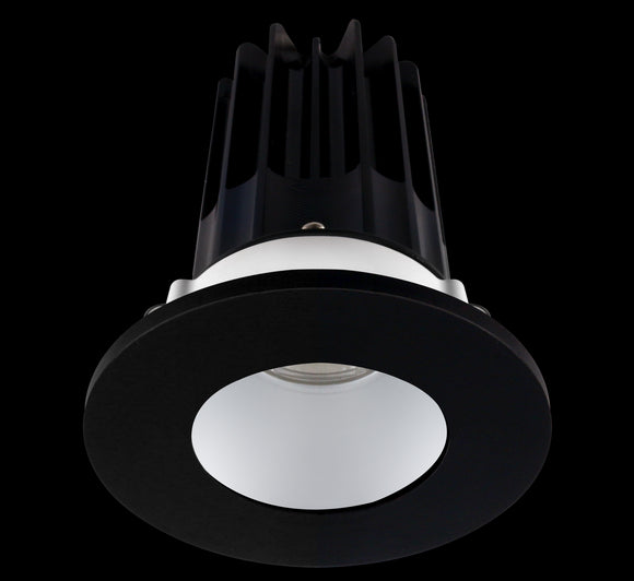 Lotus LED 2 Inch Round Recessed LED 15 Watt High Output Designer Series - 2700 Kelvin - 24 Degree Beam Spread - Alzak Reflector - Trim Black