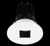 Lotus LED 2 Inch Round Recessed LED 15 Watt High Output Designer Series - 4000 Kelvin - 24 Degree Beam Spread - Black Reflector - Square Hole Trim