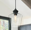 Westinghouse 6132600 - 1LT Pendant Matte Black w/Clear Glass