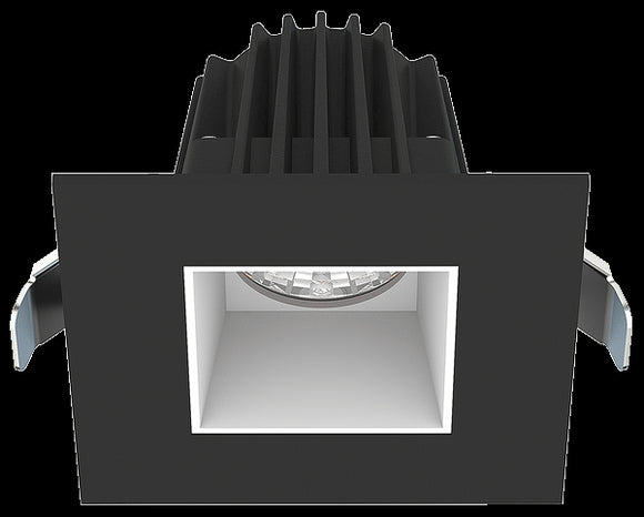 Lotus LED Lights JXL-COB02-S08W-CCT-BK-2RR-SM-WH - 2 Inch Square Recessed Economy LED Downlight - 8 Watt - 5CCT - Black Trim