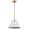 Satco 60/7412 Dover - 1 Light - Medium Pendant - White with Vintage Brass