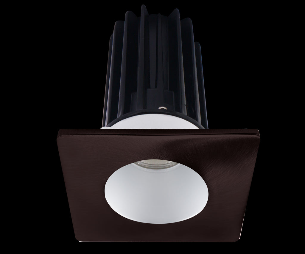 Lotus LED 2 Inch Square Recessed LED 15 Watt High Output Designer Series - 4000 Kelvin - 24 Degree Beam Spread - Alzak Reflector - Trim Bronze