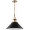 Satco 60/7525 Outpost - 1 Light - Large Pendant - Matte Black with Burnished Brass