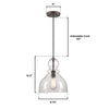 Westinghouse 6129900 Fiona Pendant, Black-Bronze Finish with Highlights