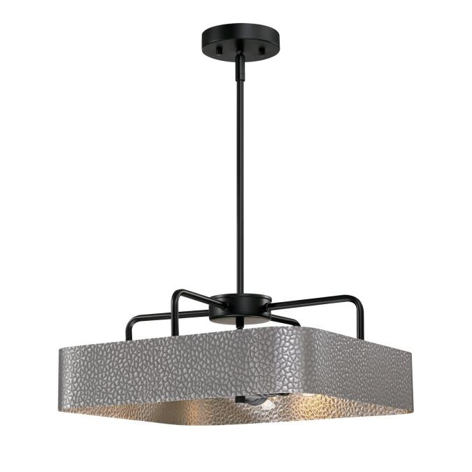 Westinghouse 6125700 Bexar 3 Light Chandelier/Semi-Flush, Matte Black and Dark Pewter Finish