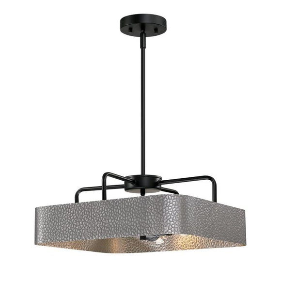 Westinghouse 6125700 Bexar 3 Light Chandelier/Semi-Flush, Matte Black and Dark Pewter Finish