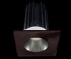 Lotus LED 2 Inch Square Recessed LED 15 Watt High Output Designer Series - 4000 Kelvin - 24 Degree Beam Spread - Chrome Reflector - Trim Bronze