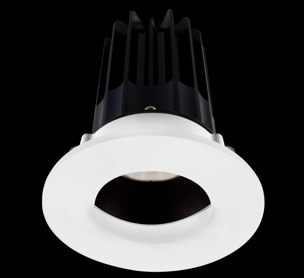 Lotus LED 2 Inch Round Recessed LED 15 Watt High Output Designer Series - 3000 Kelvin - 24 Degree Beam Spread - Bronze Reflector - Wall Wash Trim